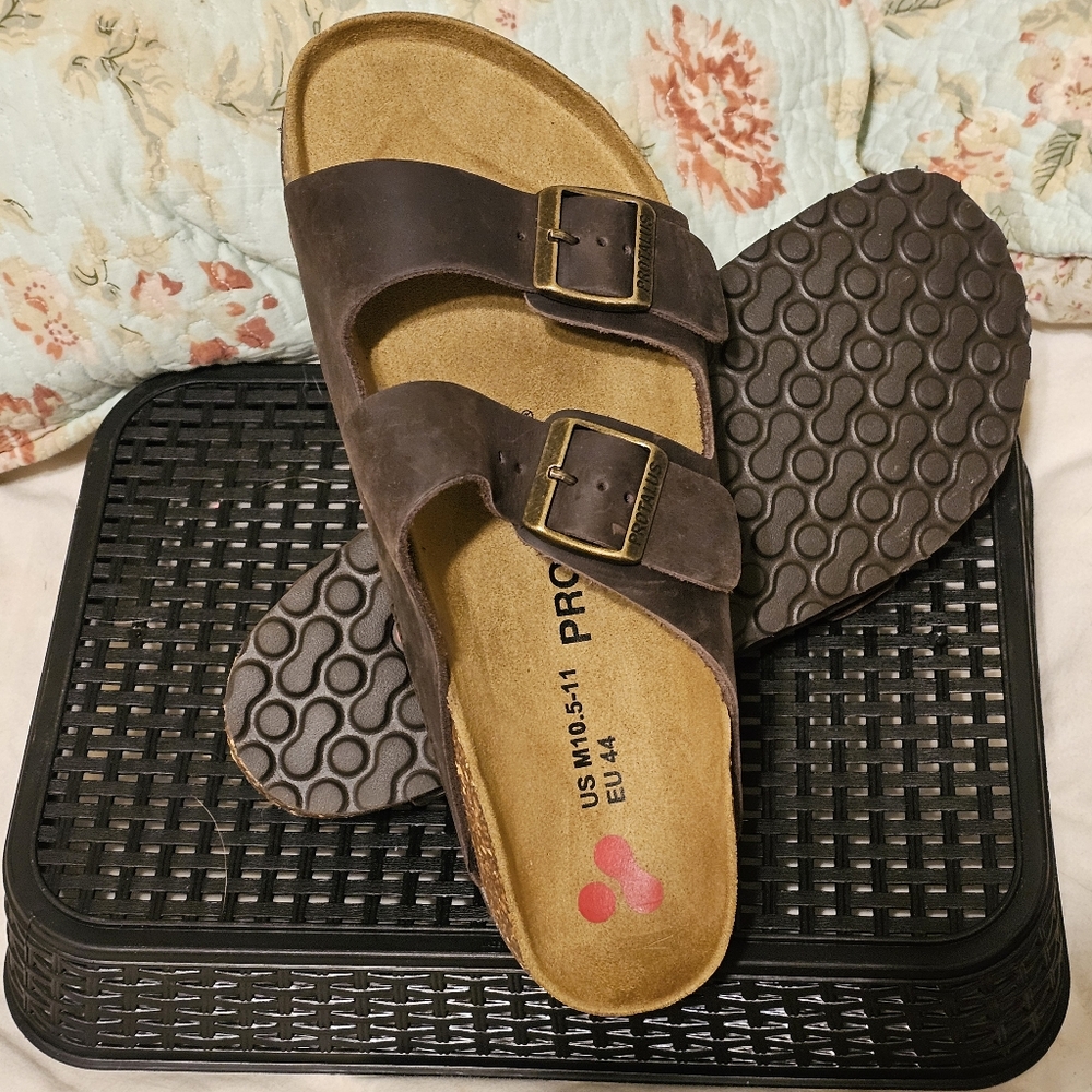 Men's Protalus Brown Leather "Arizona" Similar Sandals Size EU 44 US 10.5-11 - Picture 9 of 13
